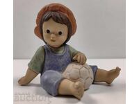 GOEBEL JUCĂTOR DE FOTBAL MINGE FIGURINĂ DE PORȚELAN MARCATĂ