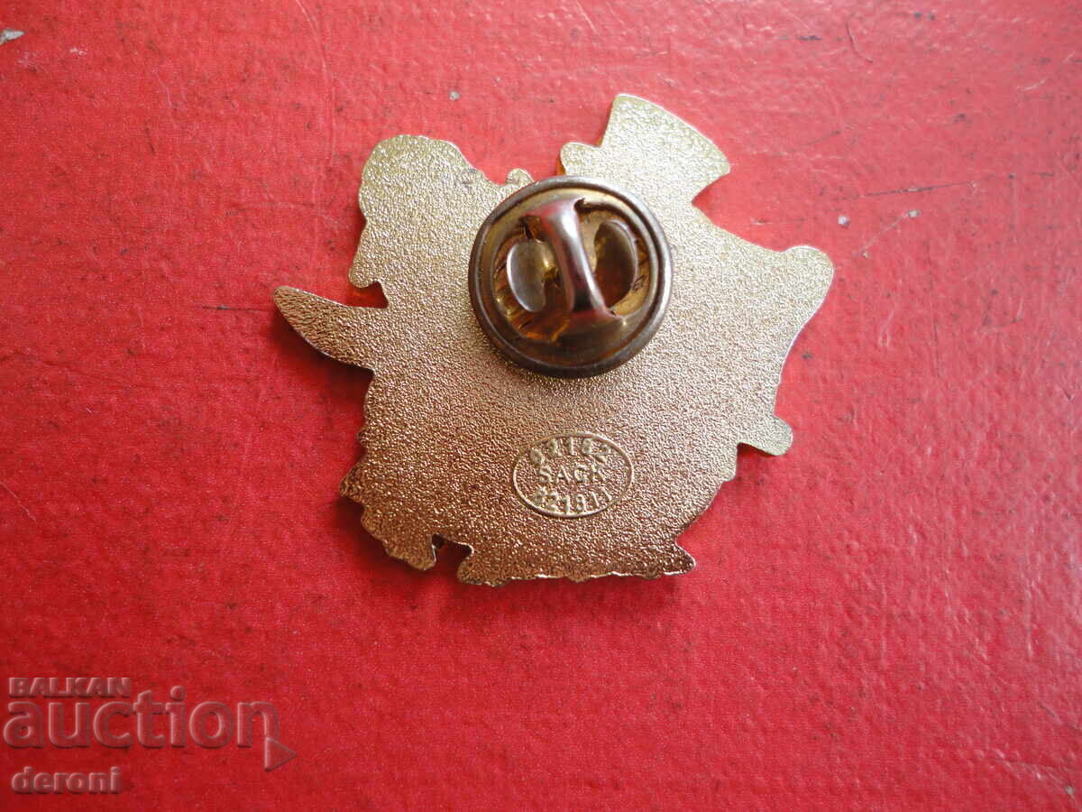 Доставка на Голям  бронзов знак значка с емайл 4