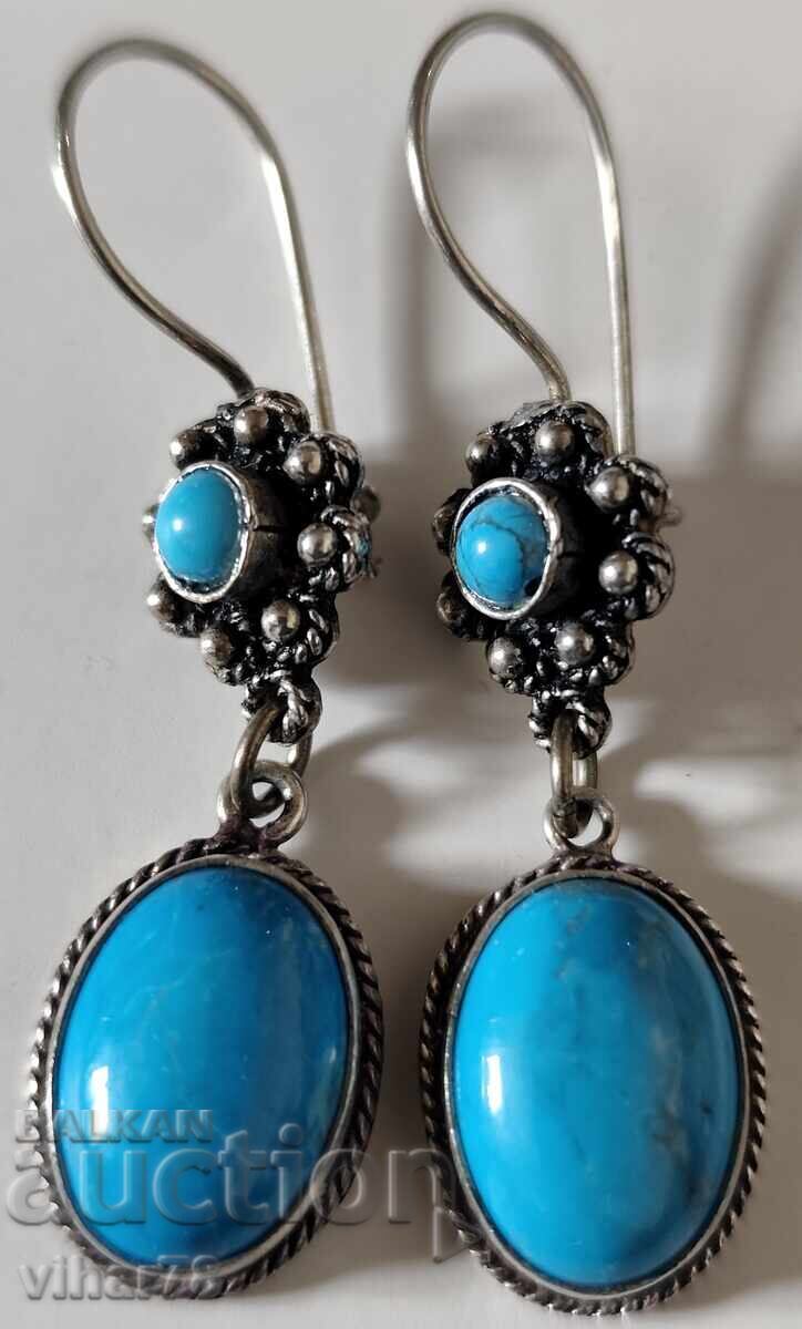 Ασημένια σκουλαρίκια με τυρκουάζ με τιμή € 71.99 | 140.80 BGN