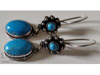 Cercei de argint cu turcoaz