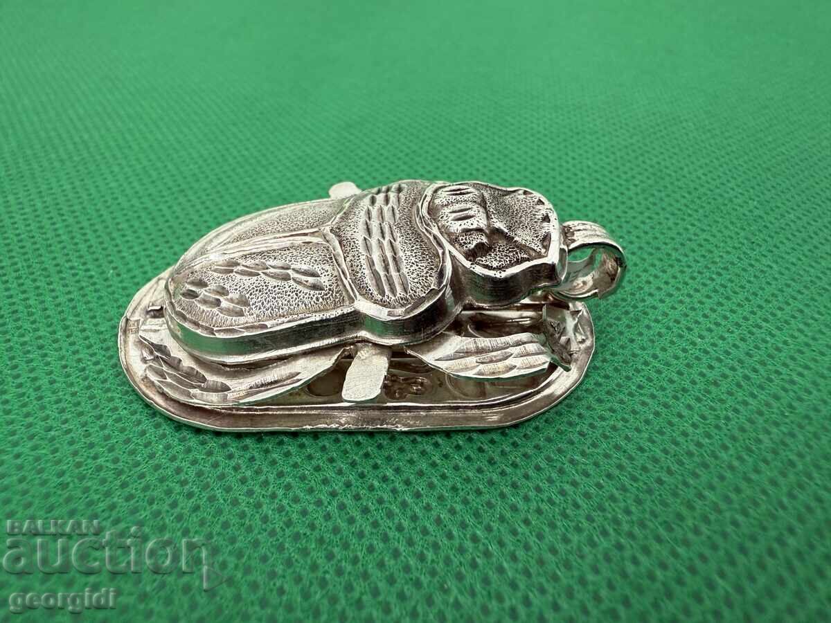 Παράδοση Ασημένιο μενταγιόν σκαραβαίος / σκαθάρι. №7437 Παράδοση Ασημένιο μενταγιόν σκαραβαίος / σκαθάρι. №7437