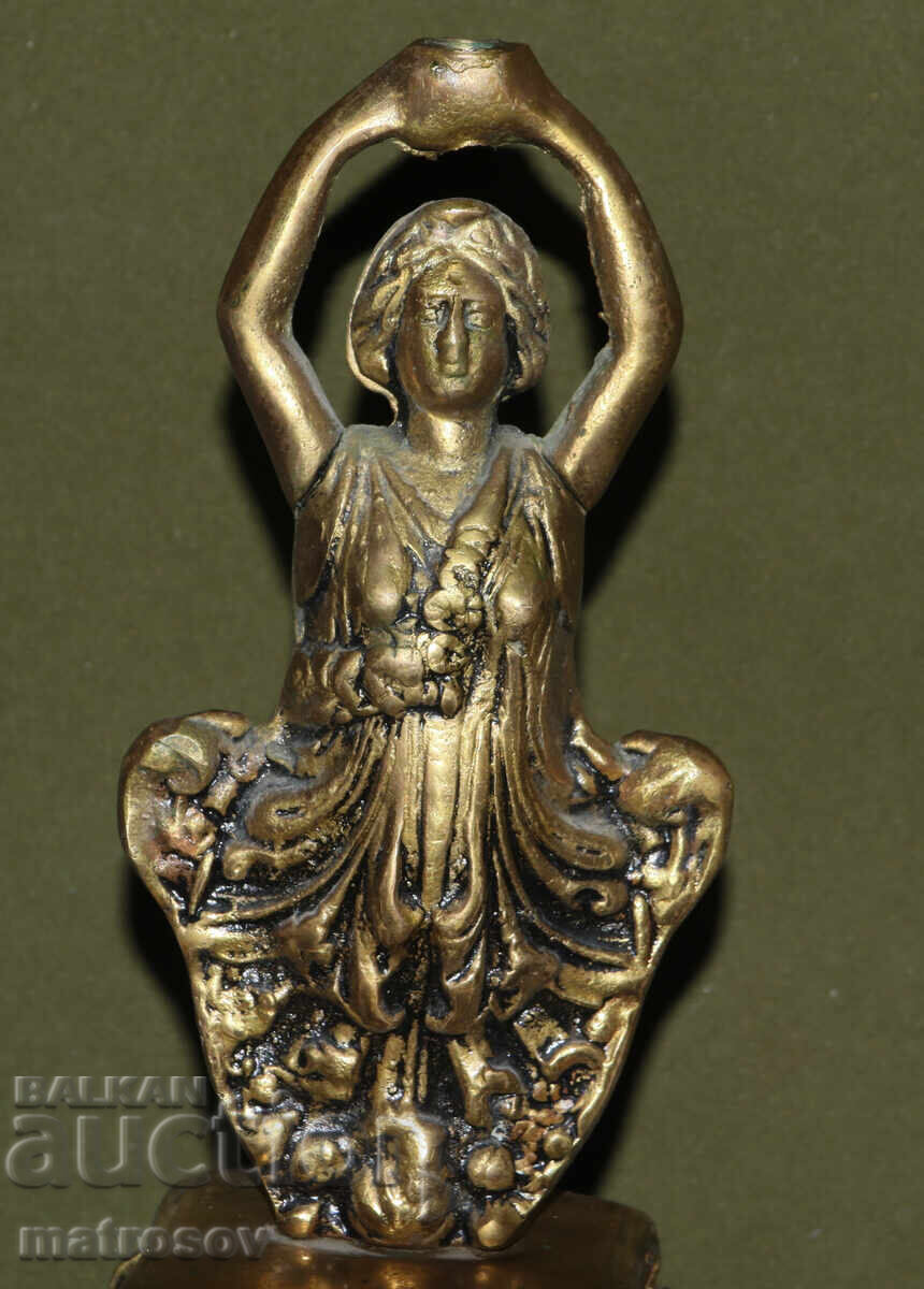 Δημοπρασία Παλιά ορειχάλκινη γλυπτική άγαλμα κηροπήγιο