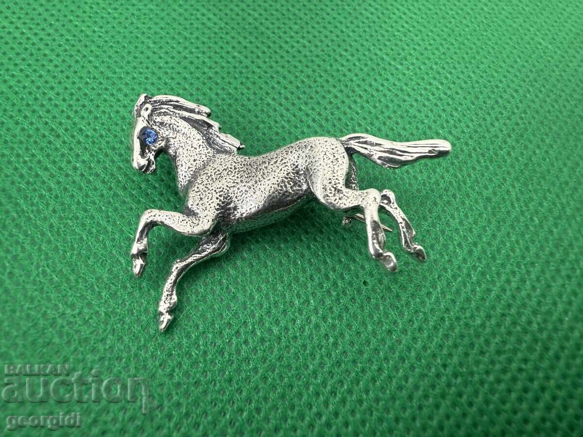 Παράδοση Ασημένια καρφίτσα αλόγου / καινούργια. №7439