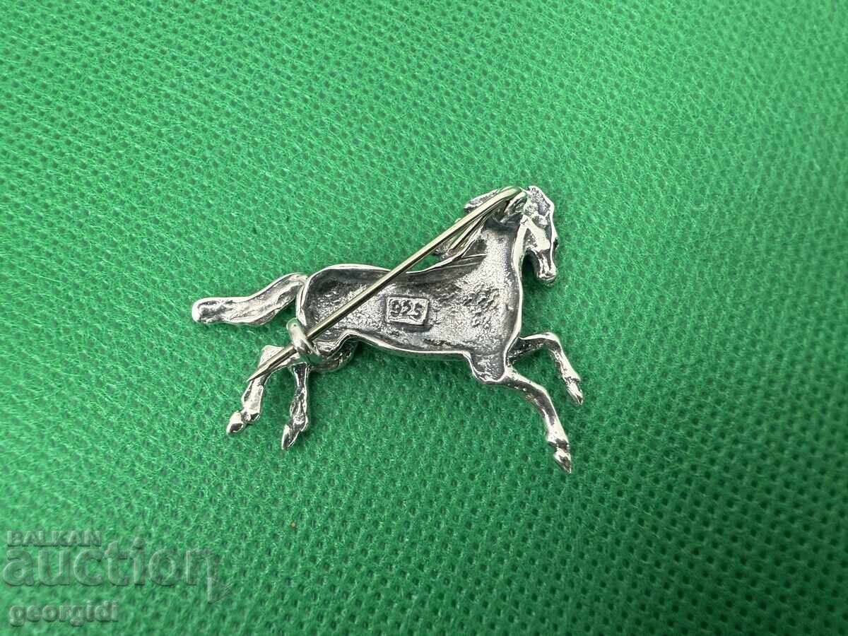 Ασημένια καρφίτσα αλόγου / καινούργια. №7439 - 6