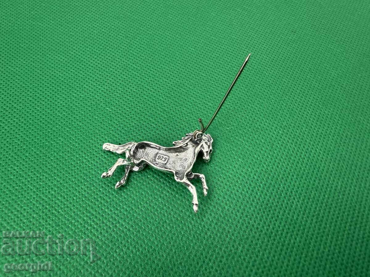 Ασημένια καρφίτσα αλόγου / καινούργια. №7439 - 7