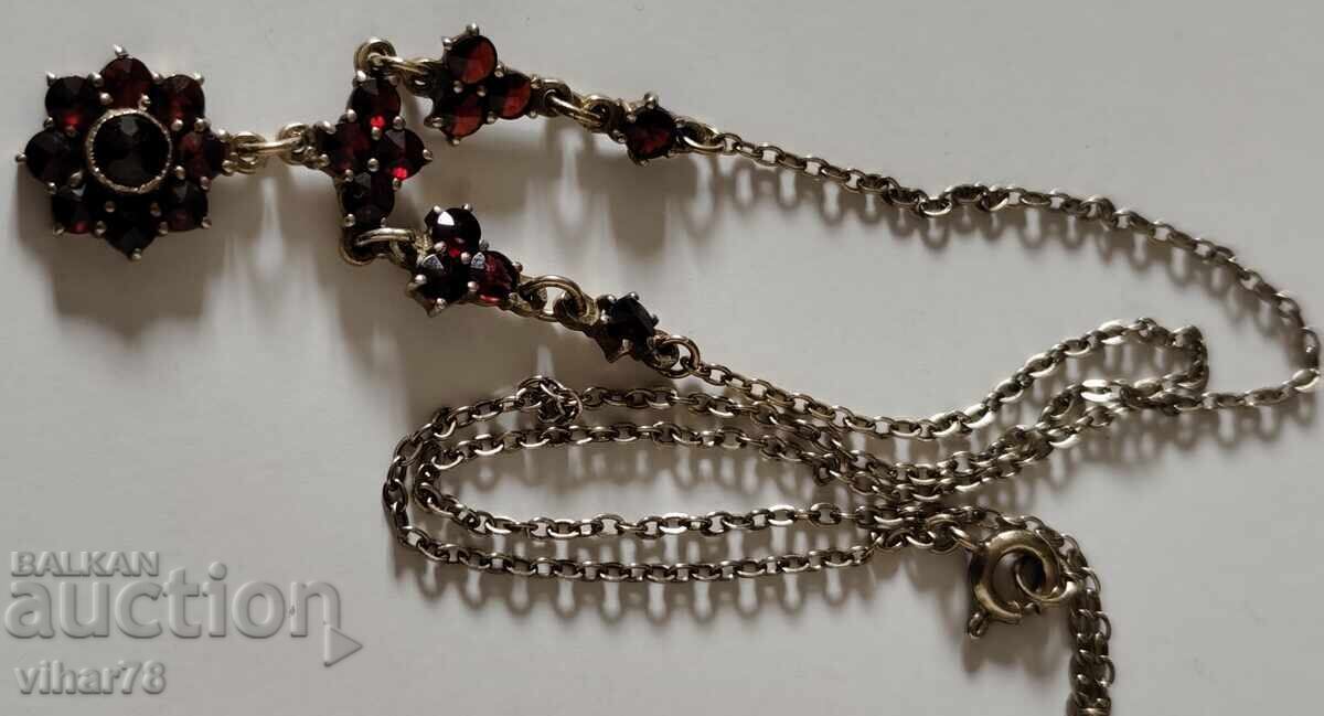 COLIER ARGINT CU GRANAT - 6