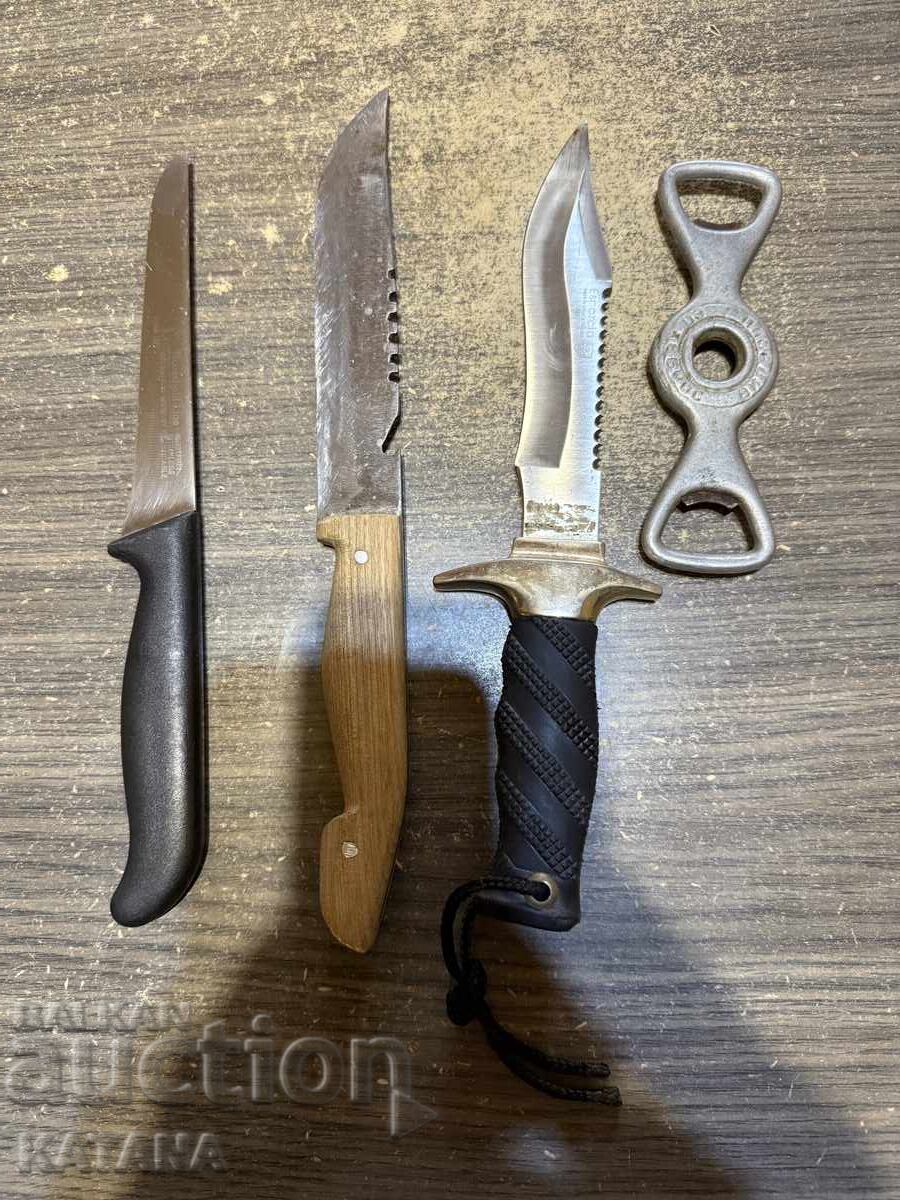 Cuțite + deschizător de sticle