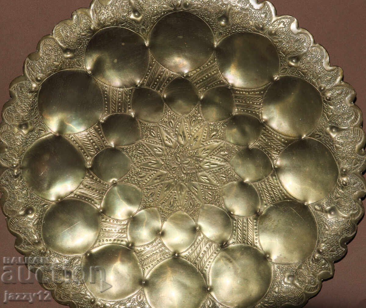 Месингова чиния поднос стенна украса ислямски мотиви - 5 Месингова чиния поднос стенна украса ислямски мотиви - 5