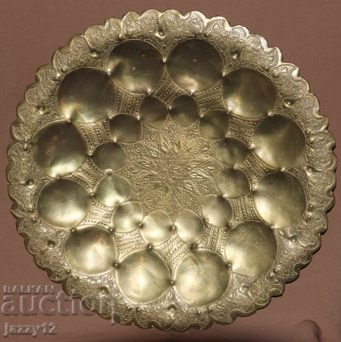 Месингова чиния поднос стенна украса ислямски мотиви Месингова чиния поднос стенна украса ислямски мотиви
