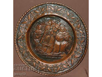 Panou decorativ vechi, farfurie, decorațiune de perete, Muzicanți