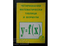 „Tabele și formule matematice din patru cifre”