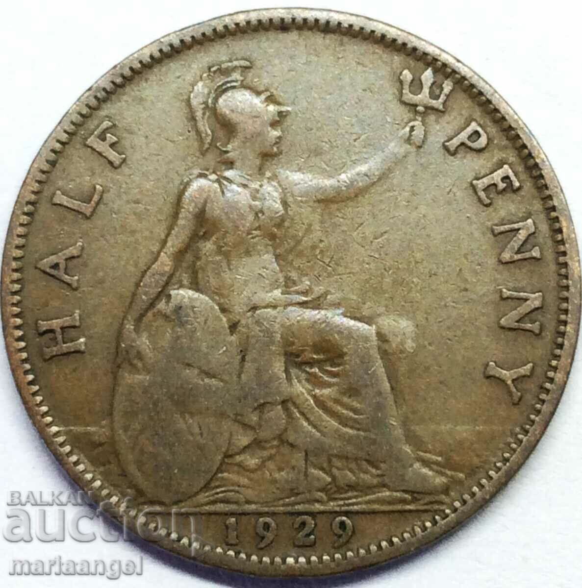 1/2 penny 1929 Marea Britanie cu preț 4.00 BGN | € 2.05 1/2 penny 1929 Marea Britanie cu preț 4.00 BGN | € 2.05
