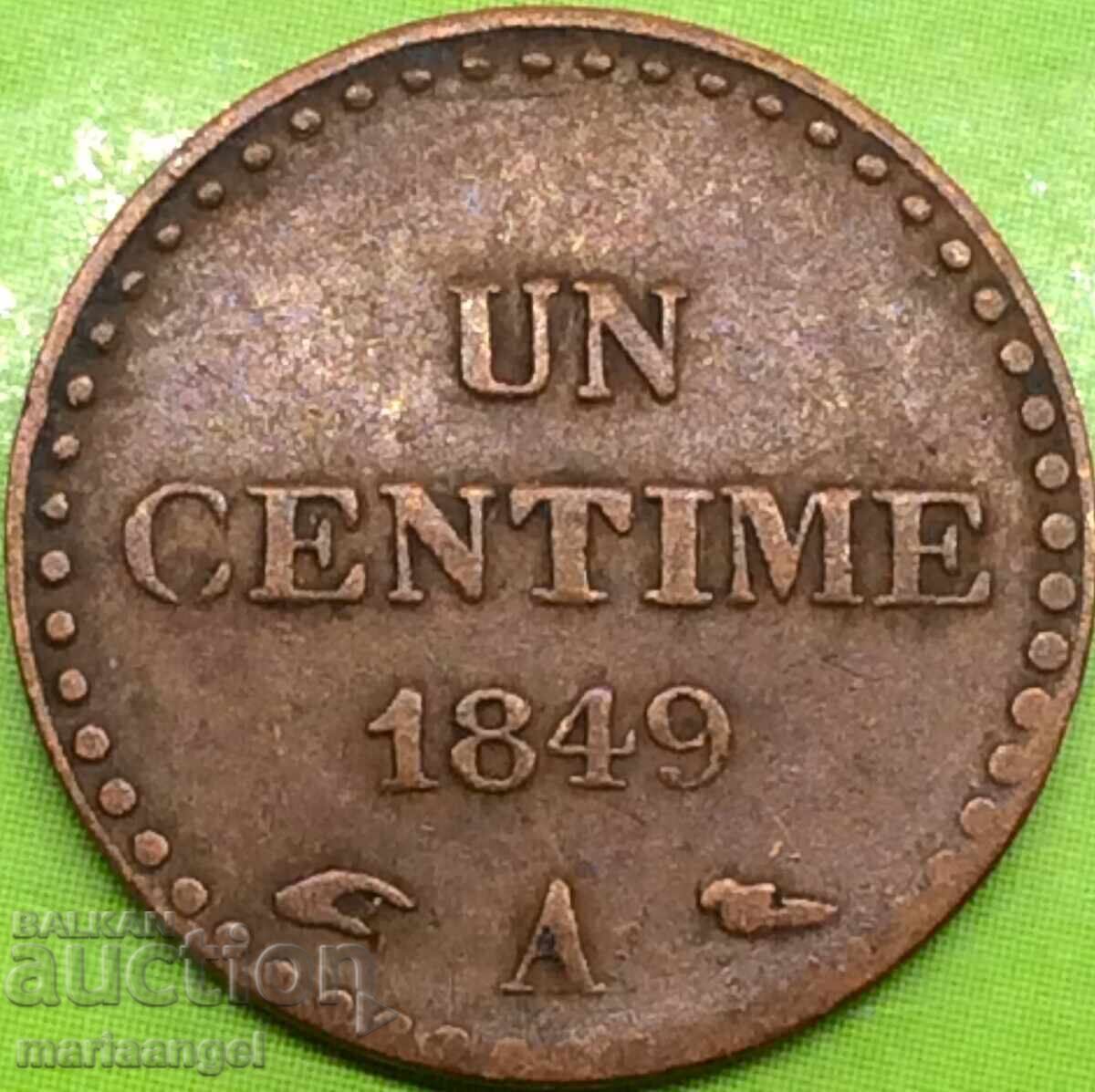 France 1 centime 1849 bronze - rare - 7