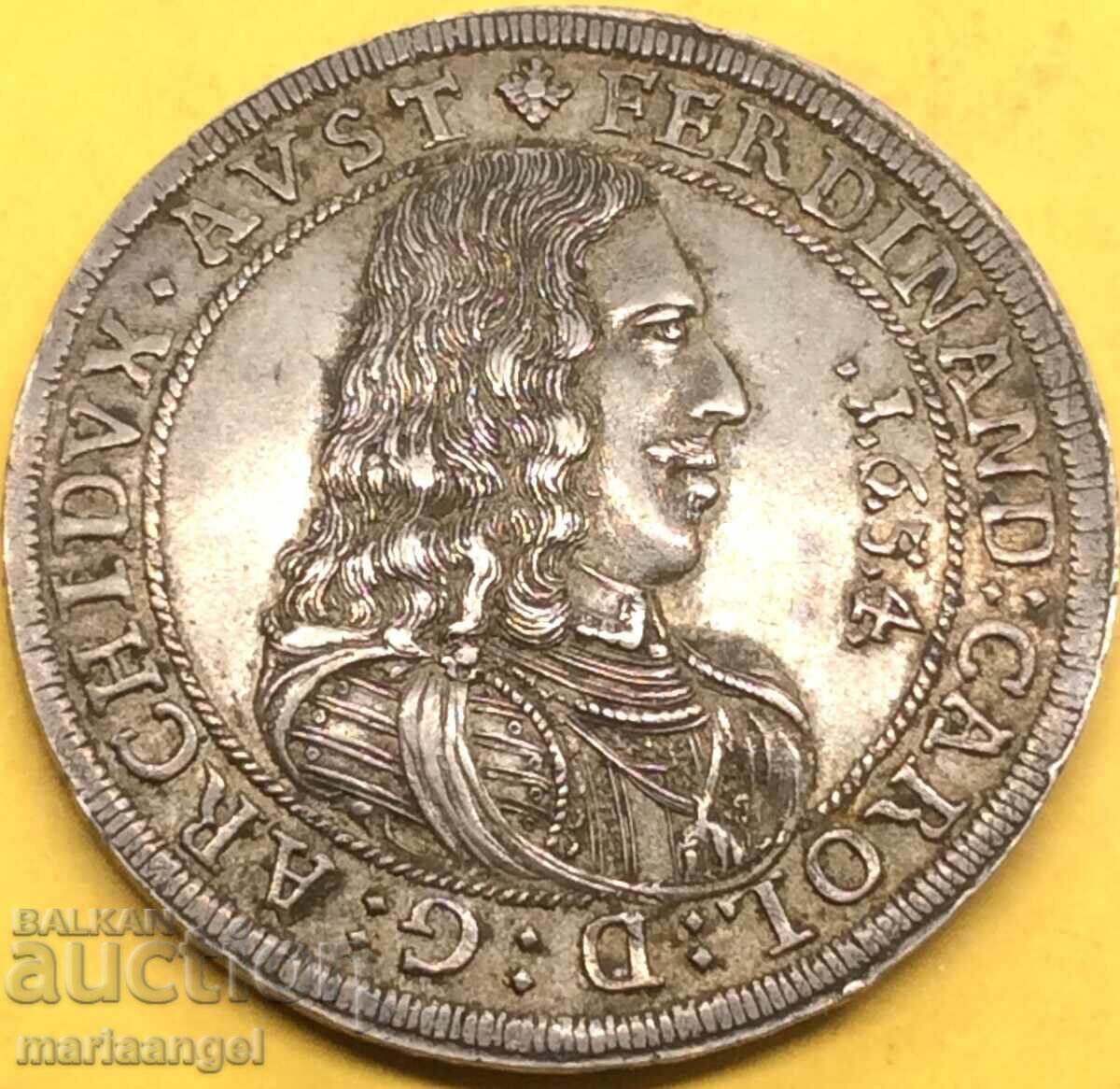 RDR Austria 1 Thaler 1654 Hall Tyrol Ferdinand Karl silver RARE with price 2640.00 BGN | € 1349.81