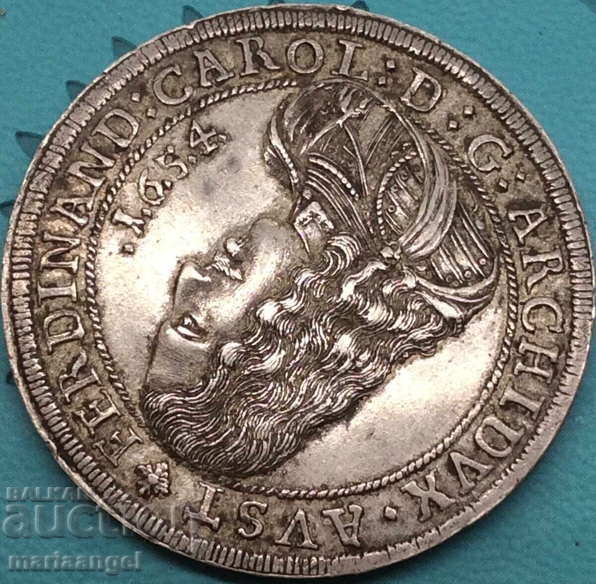 Delivery of RDR Austria 1 Thaler 1654 Hall Tyrol Ferdinand Karl silver RARE