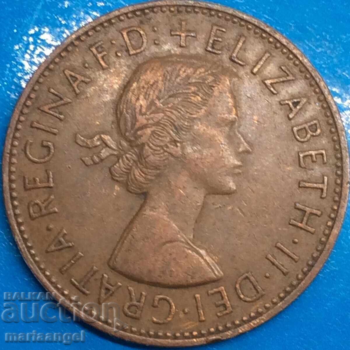 Marea Britanie 1 penny 1963 Tânăra Elisabeta 30mm bronz Marea Britanie 1 penny 1963 Tânăra Elisabeta 30mm bronz