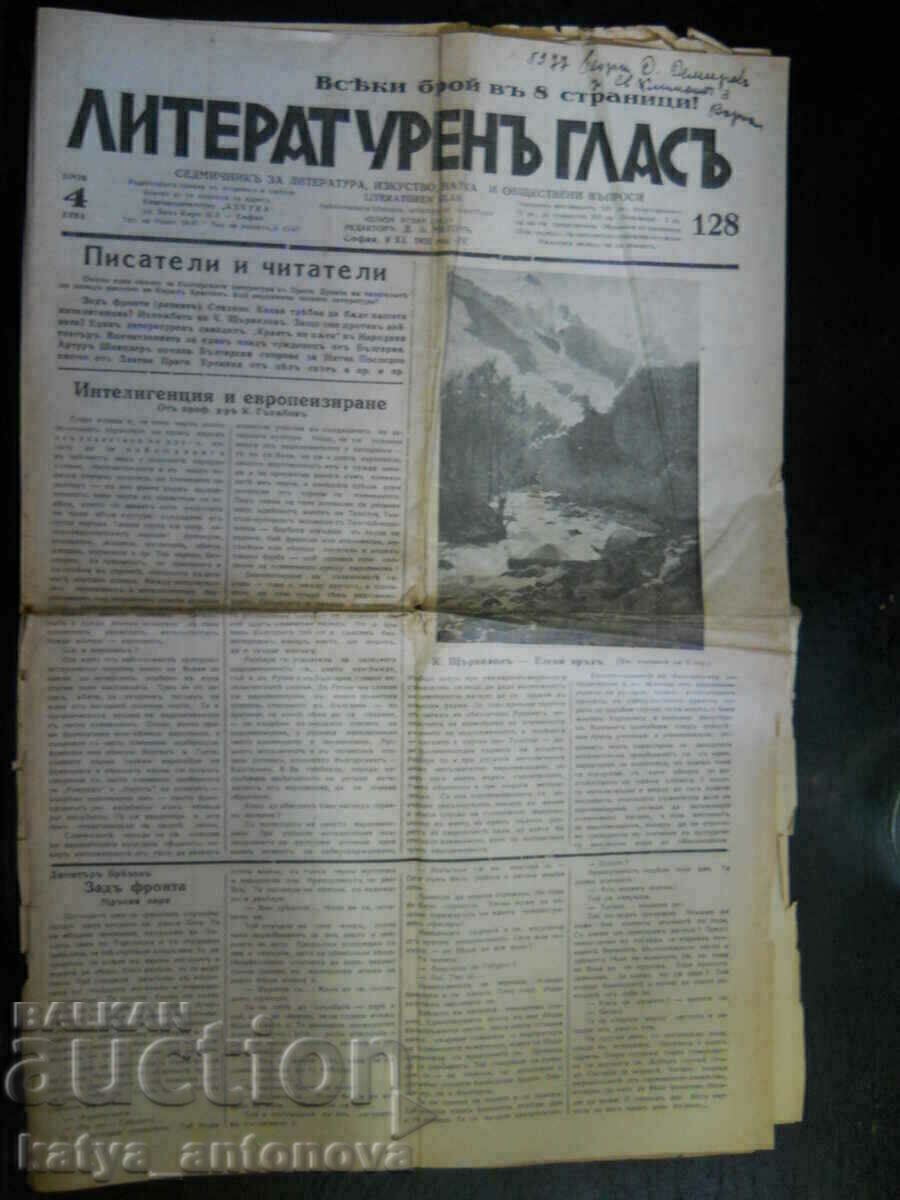 "Literary Voice" - no. 128 / 08. 11.1931 "Literary Voice" - no. 128 / 08. 11.1931