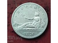 Spania 2 pesete argint 1870