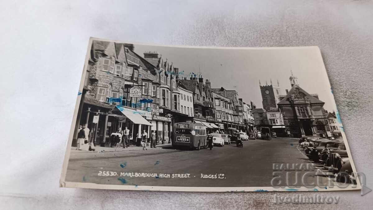 Postcard Marlborouch High Street 1965 Postcard Marlborouch High Street 1965