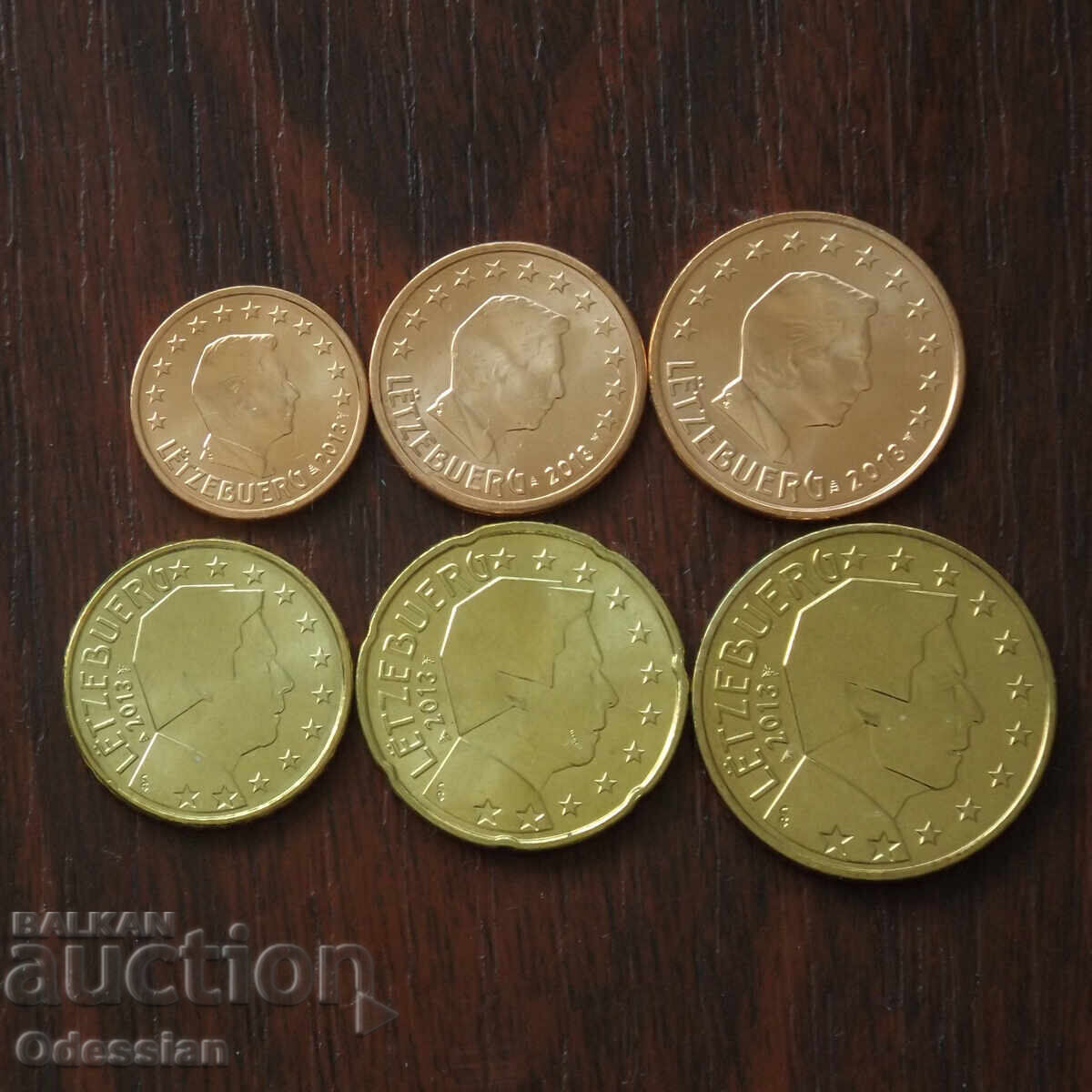 Λουξεμβούργο-2013 • 6 κανονικά νομίσματα από 1 έως 50 λεπτά του ευρώ