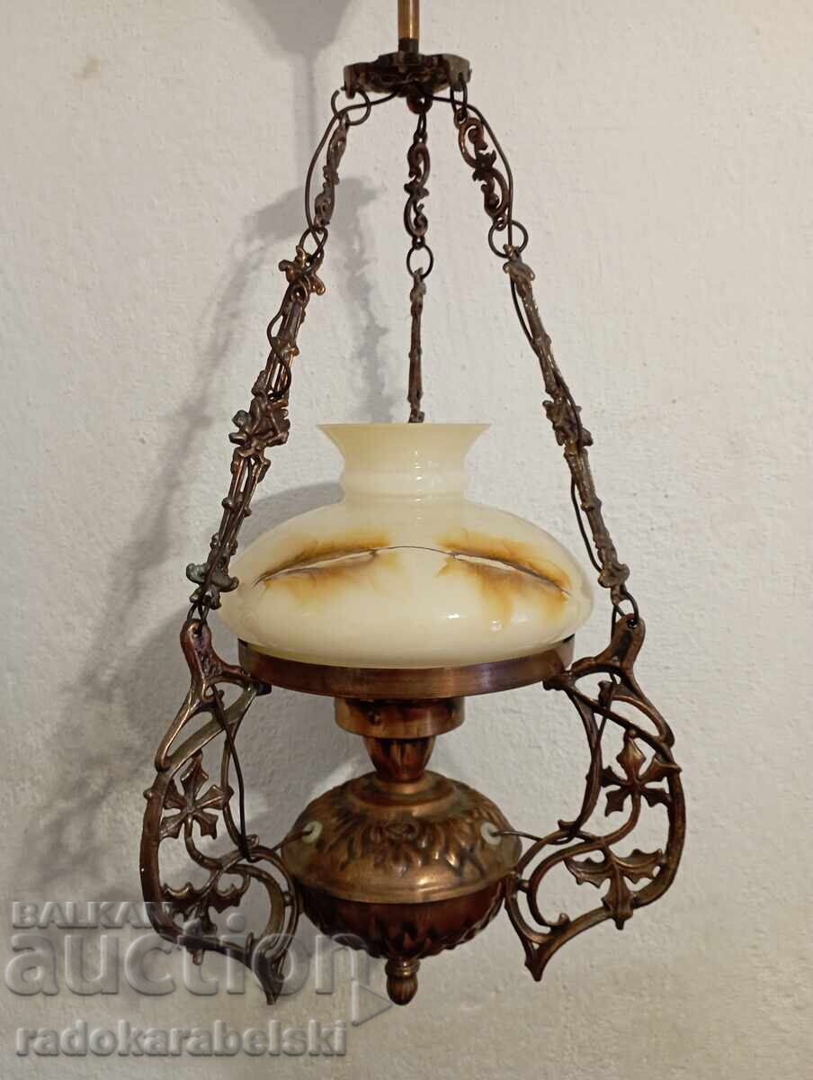 Antique Baroque chandelier with a glass lampshade with price 129.90 BGN | € 66.42