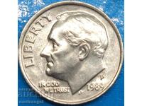 Monedă de 10 cenți 1989 SUA