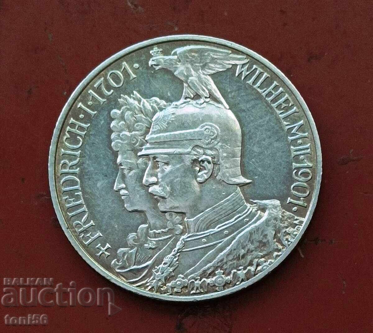 Γερμανία - Πρωσία 2 Μάρκα 1901, ασήμι, aUNC Γερμανία - Πρωσία 2 Μάρκα 1901, ασήμι, aUNC