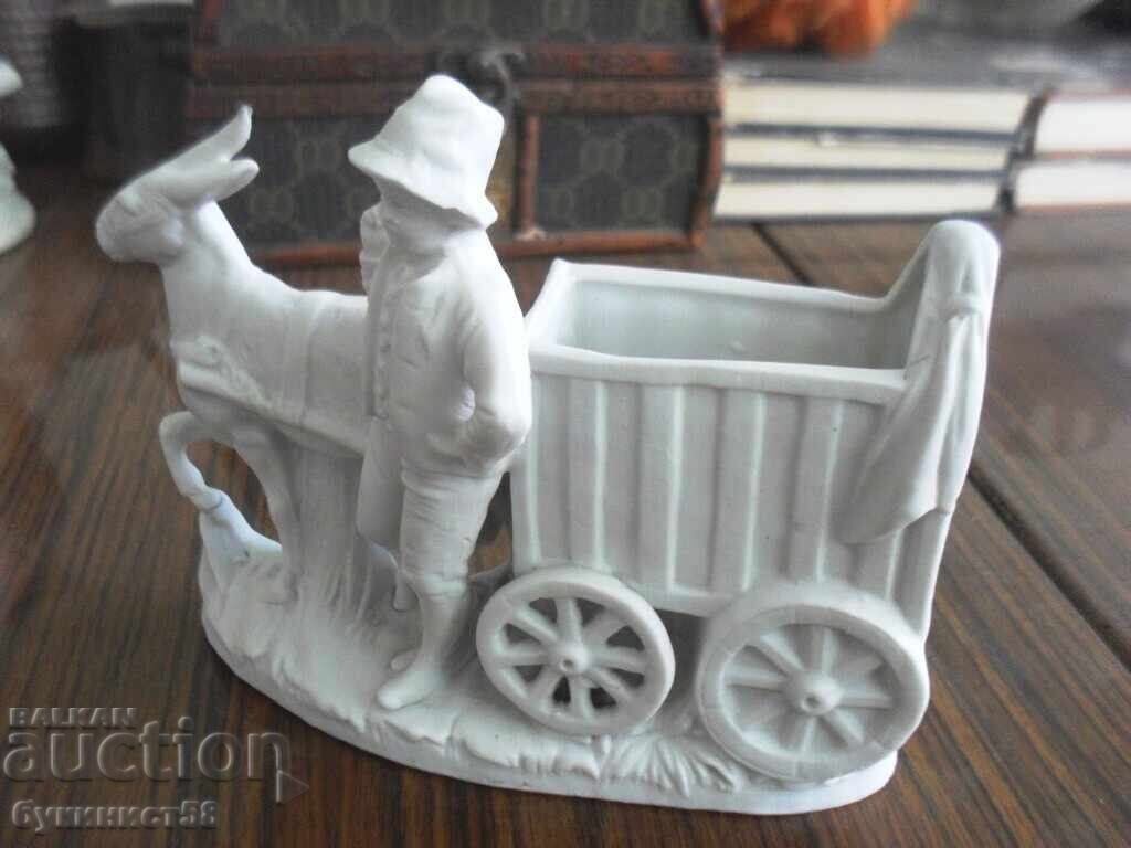 Livrarea Statuetă "Băiat cu căruță cu măgar" - porțelan biscuit