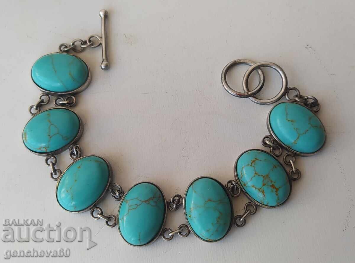 Old massive silver bracelet with turquoise with price € 117.60 | 230.01 BGN