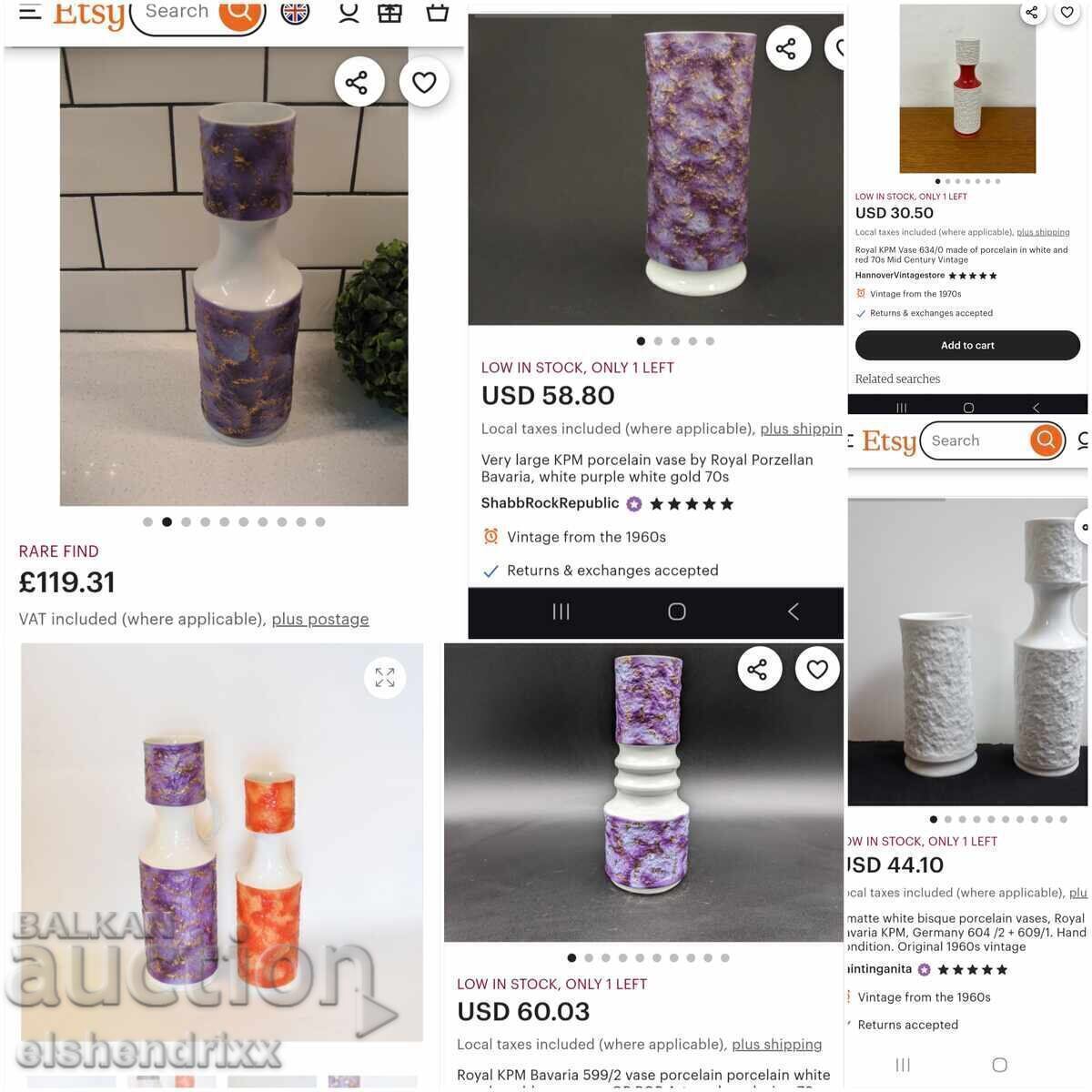 Vază din porțelan Royal KPM Bavaria, 1971, Germania de Vest - 5