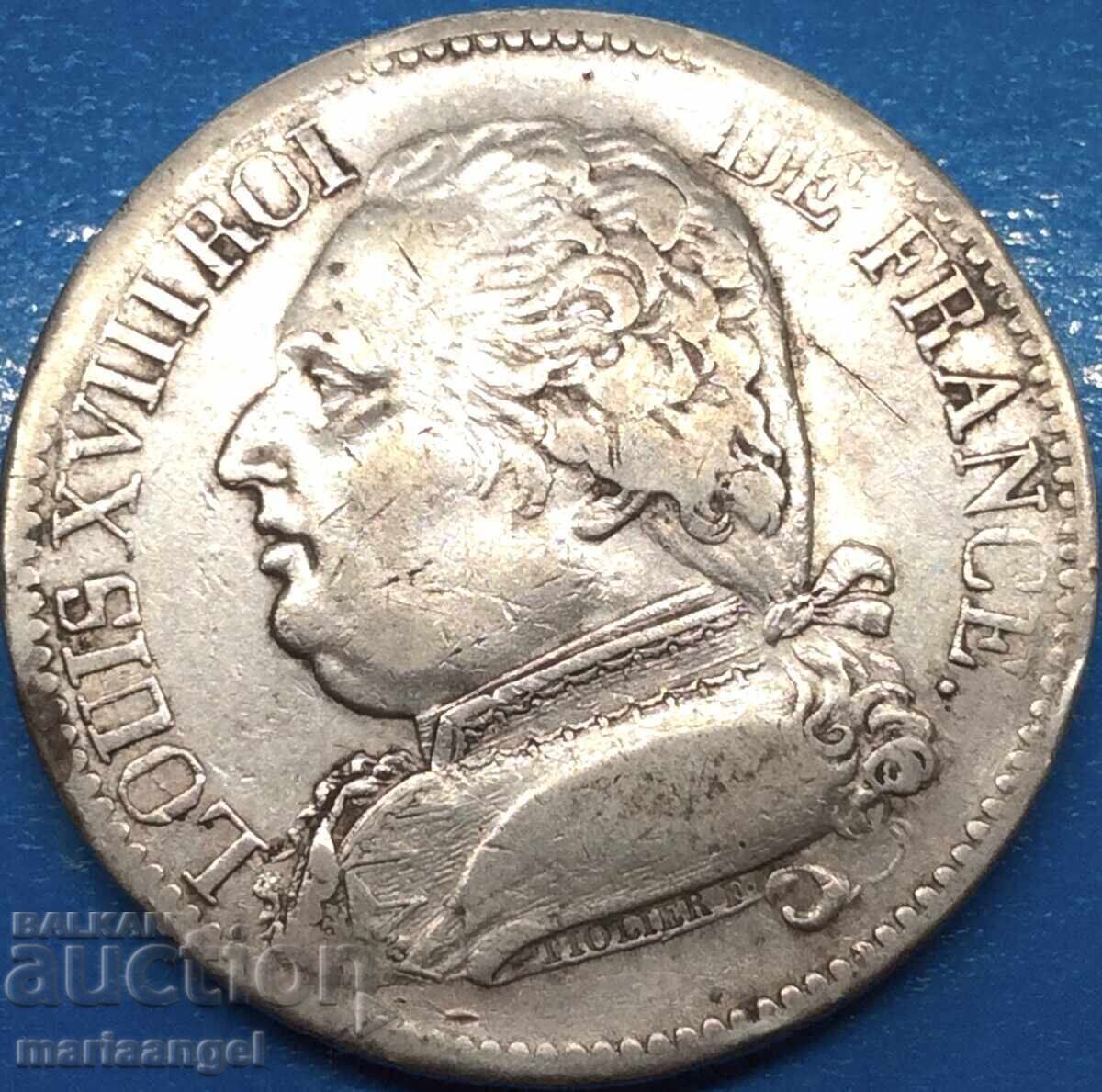 5 Francs 1814 France Certificate L - Bayonne Louis XVIII RARE with price 276.00 BGN | € 141.12