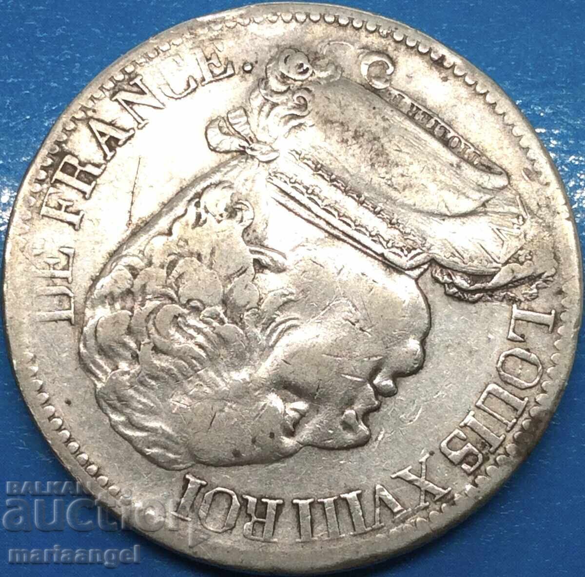 Delivery of 5 Francs 1814 France Certificate L - Bayonne Louis XVIII RARE