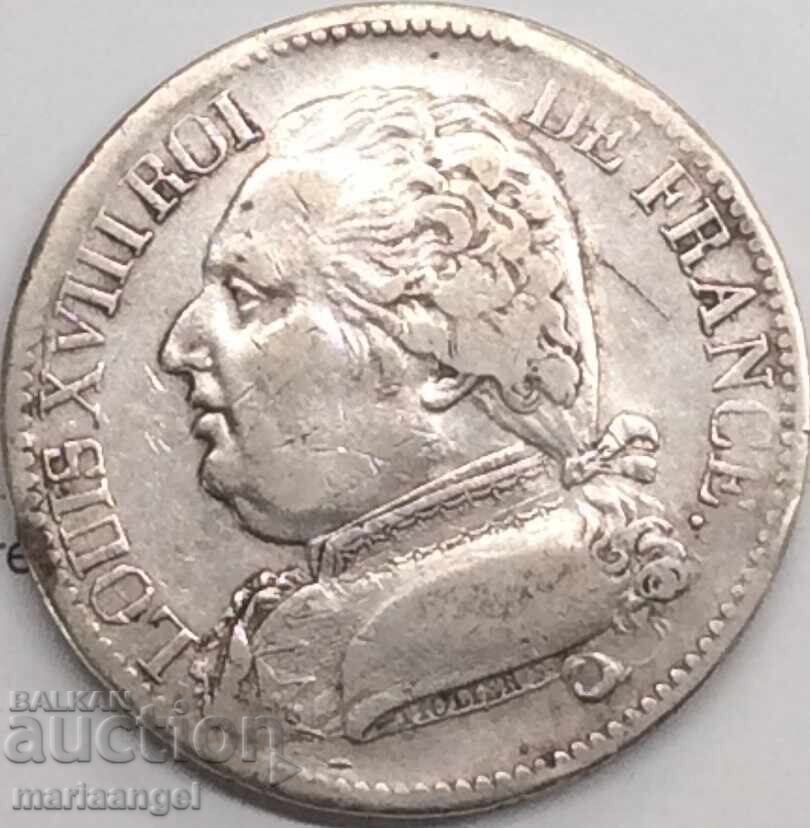 5 Francs 1814 France Certificate L - Bayonne Louis XVIII RARE - 6