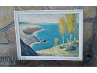 Large Old Oil Painting on Fiberboard