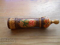 Bulgarian wooden souvenir - small container for rose oil
