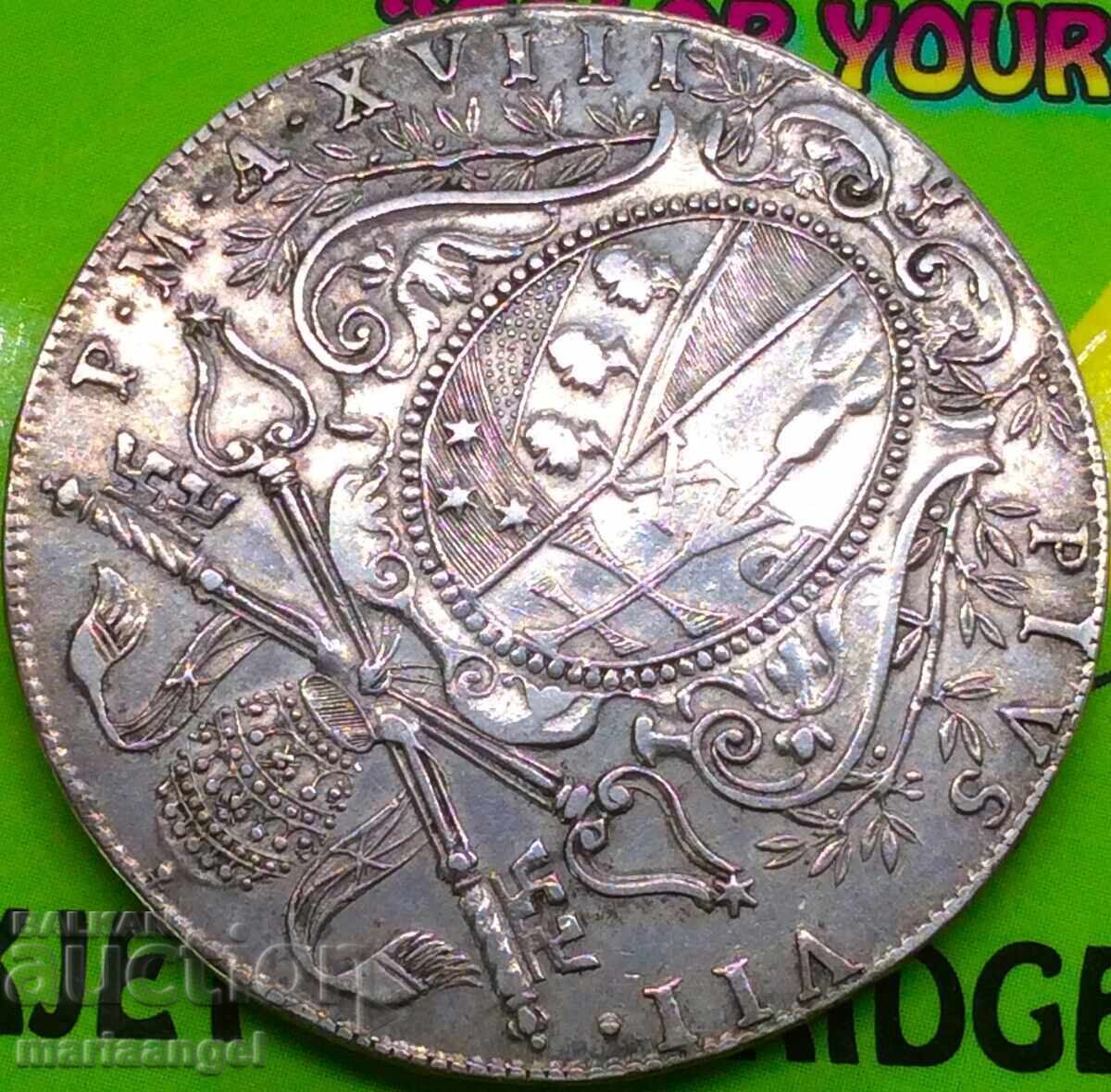 Scut 1818 Pontiful Vatican Pius VII Patină de argint - 6