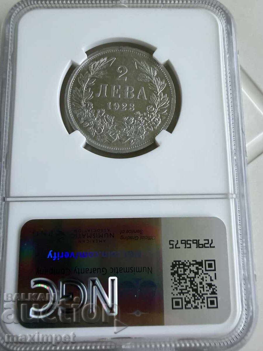 2 lei 1923 g NGC MS 63 cu preț 950.00 BGN | € 485.73