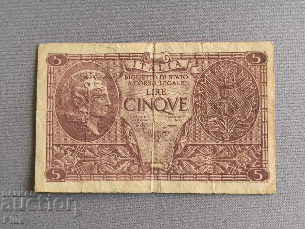 Banknote - Italy - 5 Lire | 1944