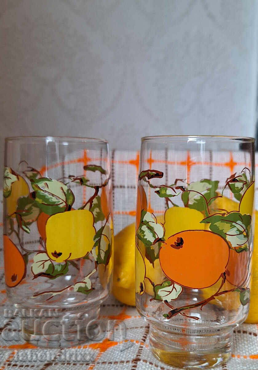 Vintage glass juice glasses