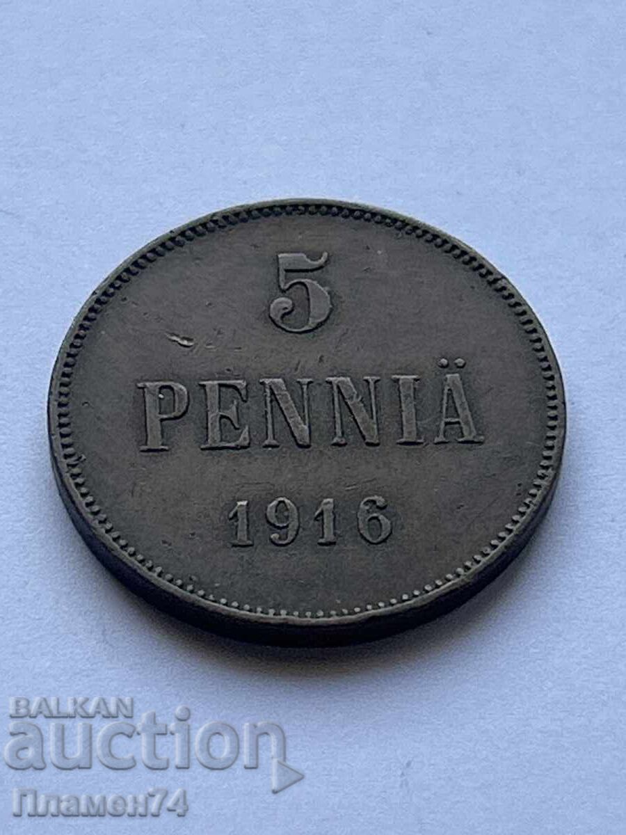 5 penniä 1916 Finlanda 5 penniä 1916 Finlanda