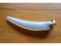 Pendant - horn with mother-of-pearl