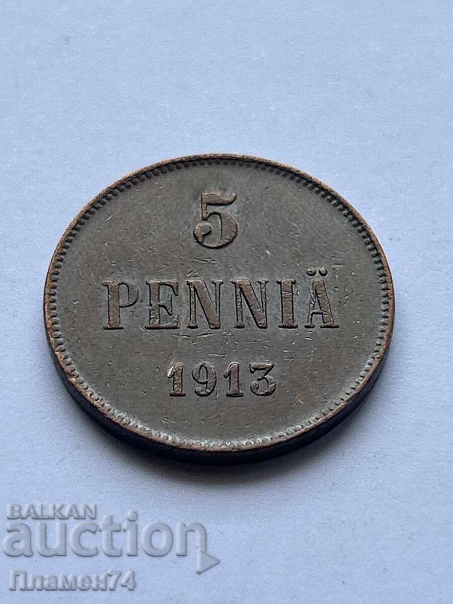 5 пенита 1913 Финландия