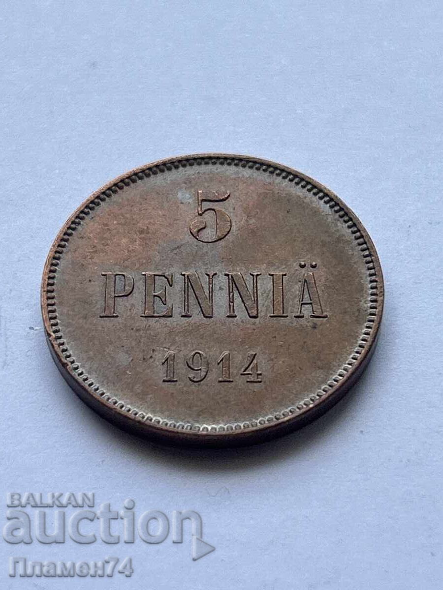 5 пенита 1914 Финландия
