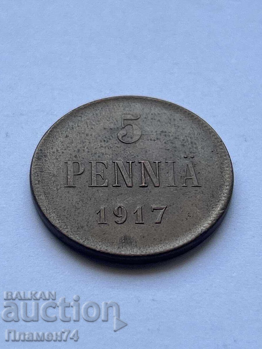 5 penniä 1917 Finland