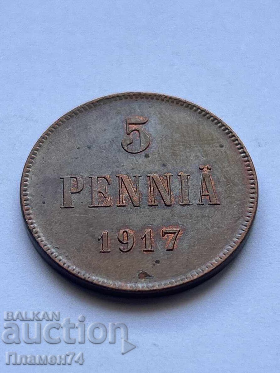 5 пенита 1917 Финландия