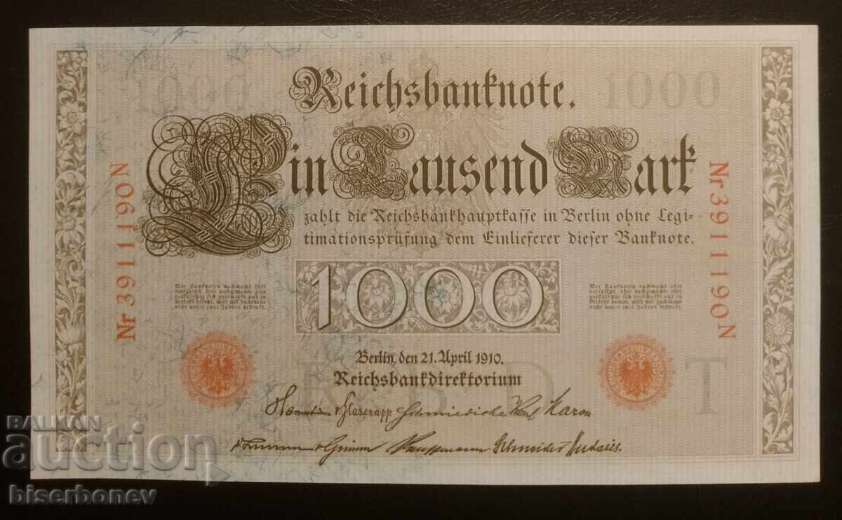 1000 марки Германия, 1000 mark Germany, 1910, UNC