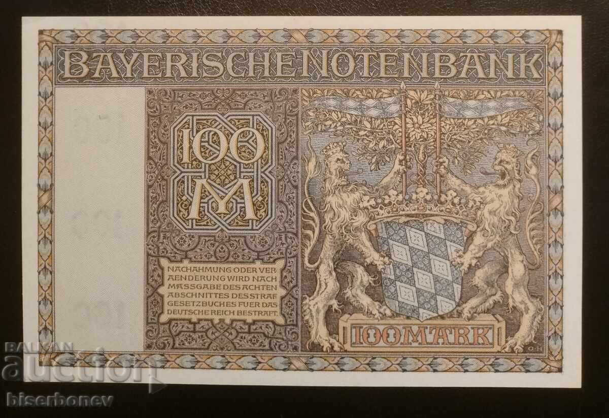 100 μάρκα Γερμανία/Βαυαρία, 1922, 100 mark Germany, UNC με τιμή 125.00 BGN | € 63.91