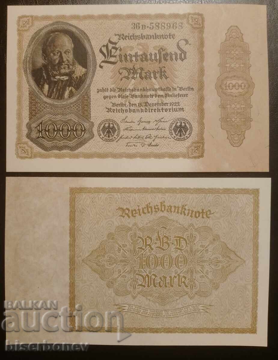 1000 μάρκα Γερμανίας, 1000 mark Germany, 1922, UNC 1000 μάρκα Γερμανίας, 1000 mark Germany, 1922, UNC
