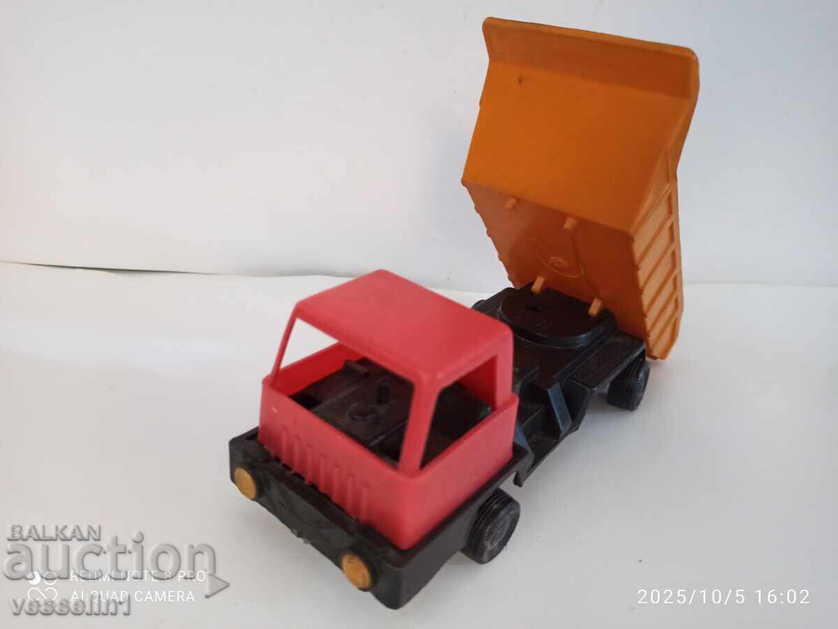 Old Bulgarian toy truck, plastic, made by Hemus factory with price 28.00 BGN | € 14.32