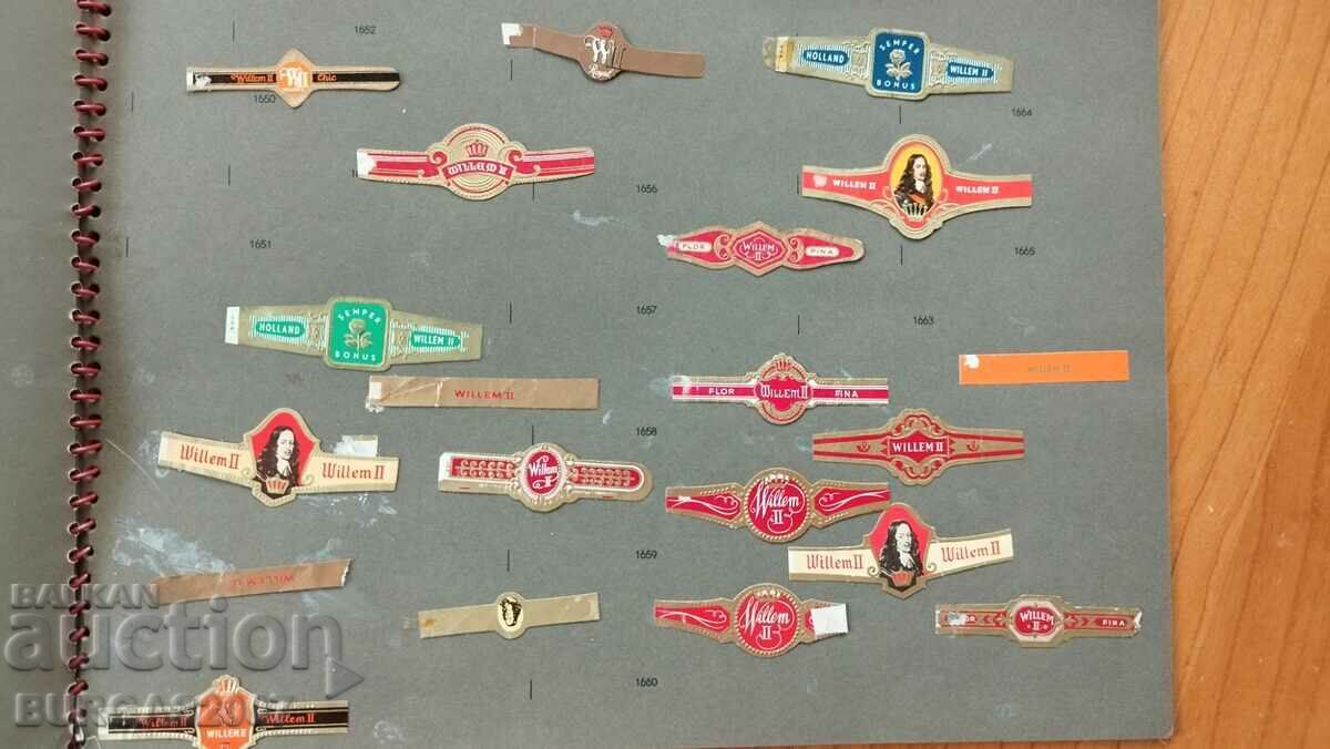 Old album with labels, cigar rings, "Willem II", 257 pcs - 6 Old album with labels, cigar rings, "Willem II", 257 pcs - 6